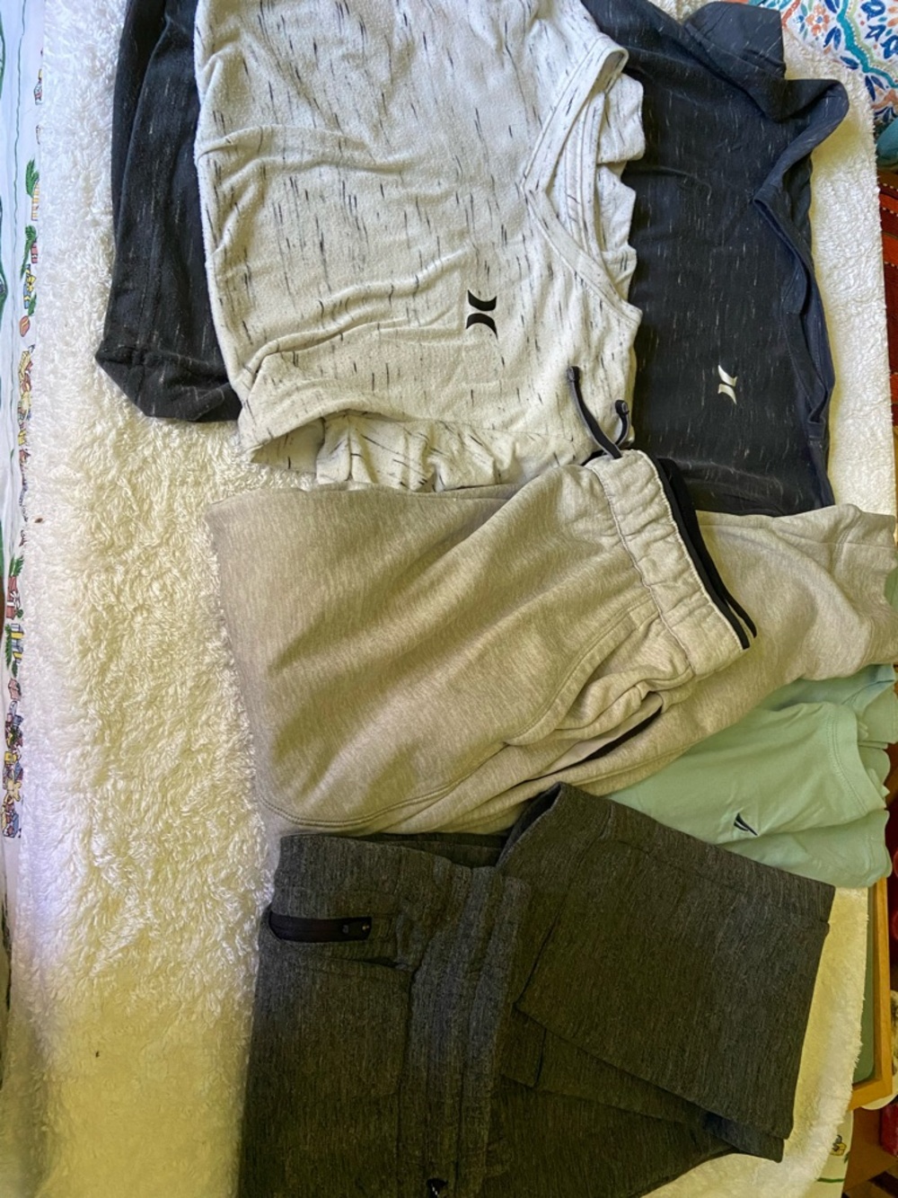 Hurley and other boys Light Gray and Dark Gray Jogger Pants Bundle with tees